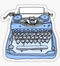 retro blue typewriter Sticker