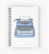 Retro blaue Schreibmaschine Spiralblock