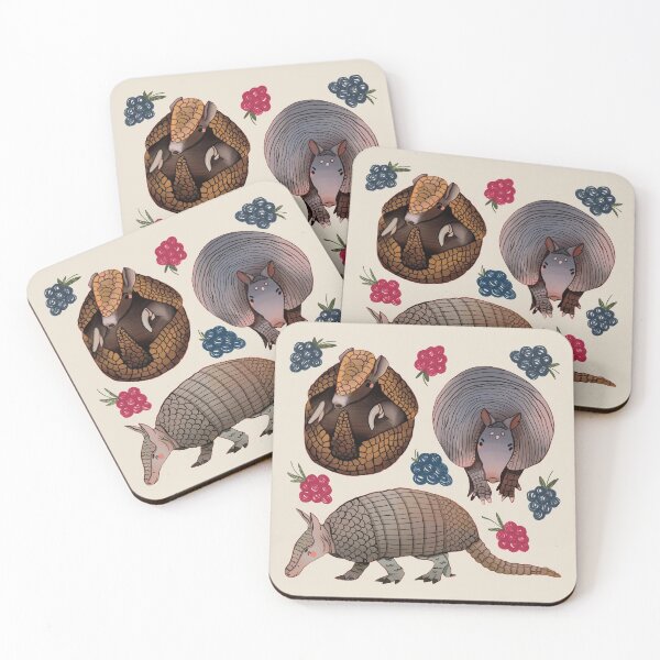 Item preview, Armadillos - Cute Earth Tones Animal Illustration Pattern designed and sold by TheRainbowRoom.