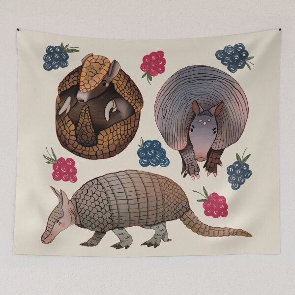 Item preview, Armadillos - Cute Earth Tones Animal Illustration Pattern designed and sold by TheRainbowRoom.
