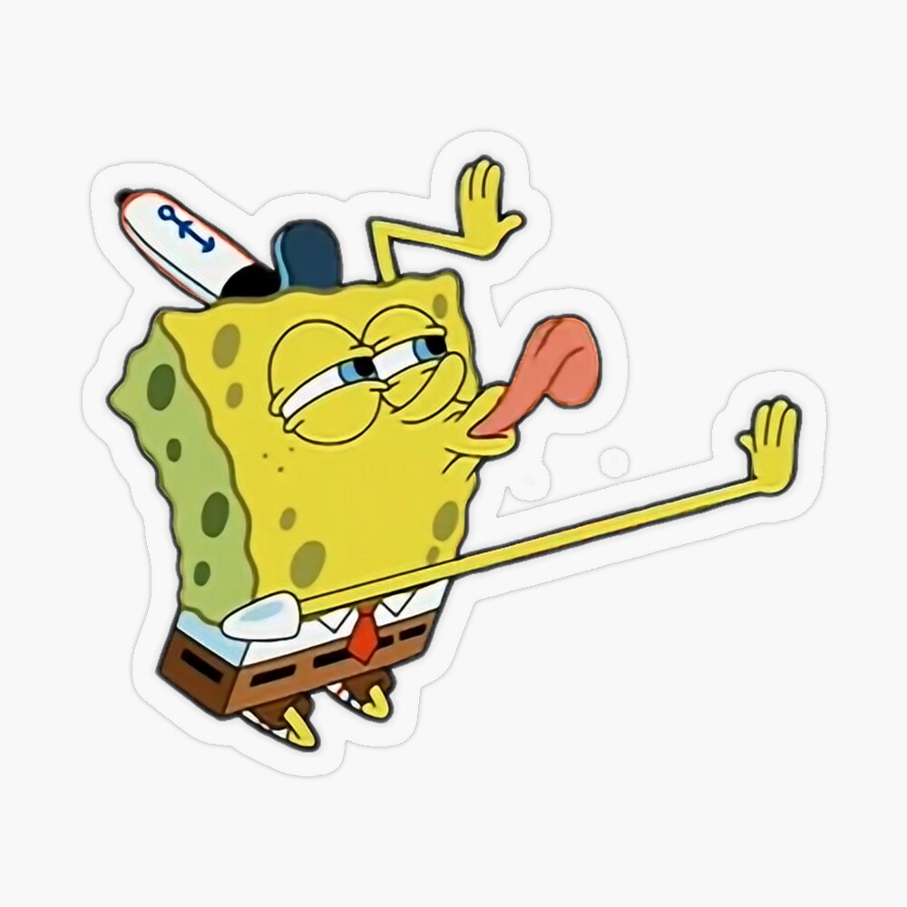 SpongeBob Licking Meme Sticker for Sale by KisDes | Redbubble