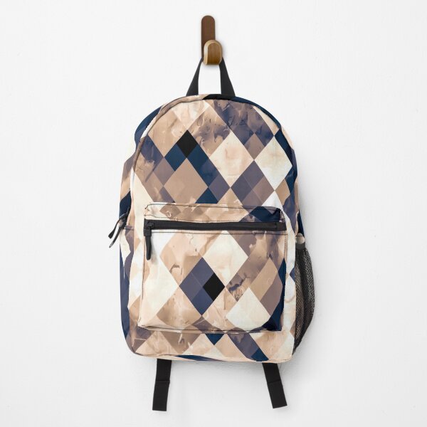 Item preview, geometric pixel square pattern abstract background in brown designed and sold by Mrvell.