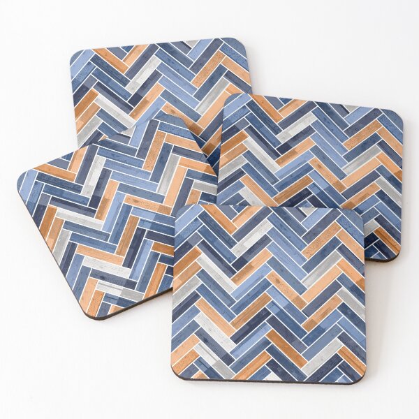 Item preview, Herringbone Pattern in Navy Blue and Orange designed and sold by Jared Davies.