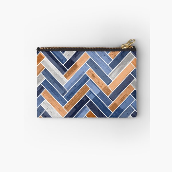 Item preview, Herringbone Pattern in Navy Blue and Orange designed and sold by Jared Davies.