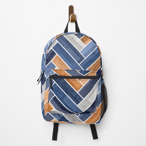 Item preview, Herringbone Pattern in Navy Blue and Orange designed and sold by Jared Davies.