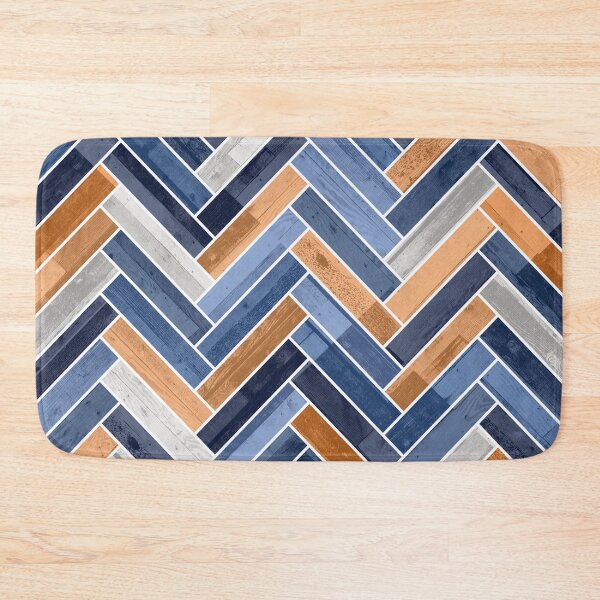 Item preview, Herringbone Pattern in Navy Blue and Orange designed and sold by Jared Davies.