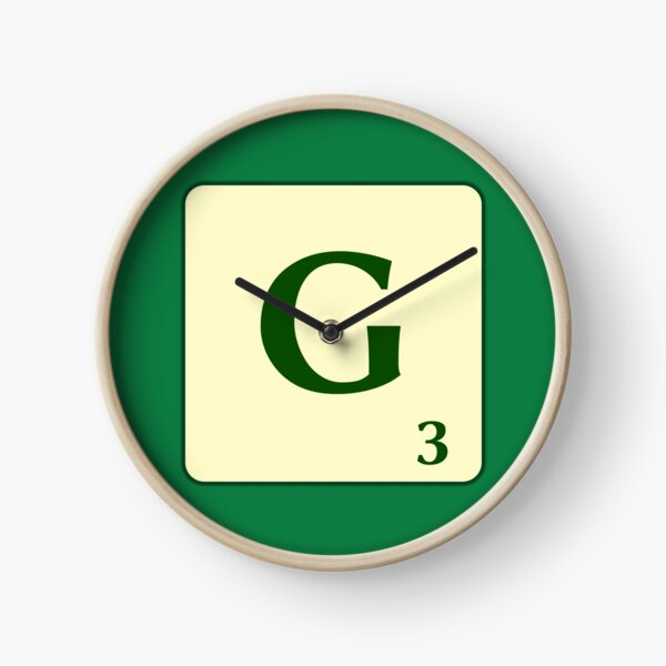 Fitxa de Scrabble de la G de 3 punts Reloj