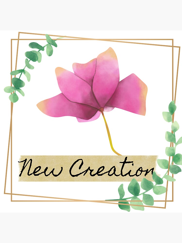Thumbnail 3 of 3, Sticker, New Creation Flower Design designed and sold by Cinders-Embers.
