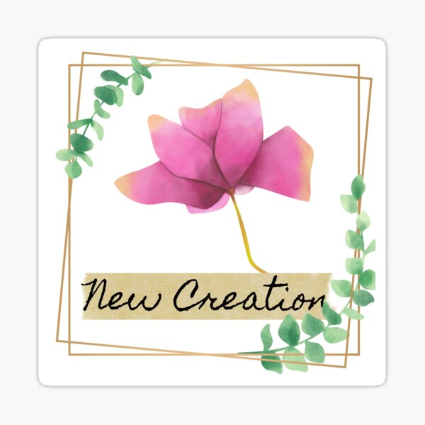 New Creation Flower Design Sticker