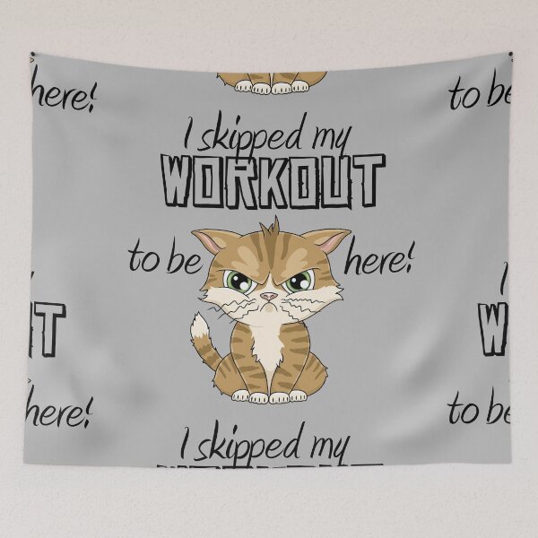 Item preview, Skipped my workout striped cat funny design designed and sold by ARTemyzz.