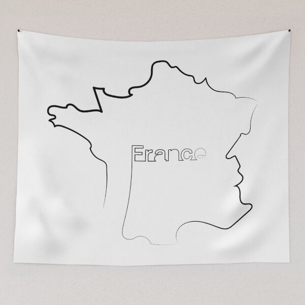 Item preview, France Map | One Line Art | One Line Artist | Minimal Art | Map Of France designed and sold by One-Line-Artist.