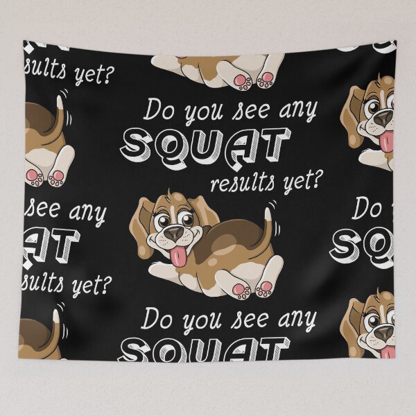 Item preview, Squat results little beagle fitness illustration designed and sold by ARTemyzz.