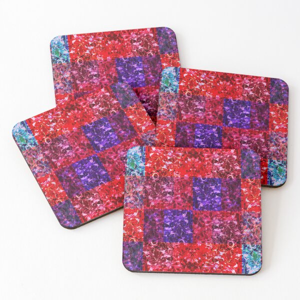 Item preview, Shades of blue and red patchwork pattern designed and sold by Frances  Smith.