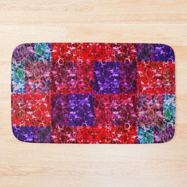 Item preview, Shades of blue and red patchwork pattern designed and sold by Frances  Smith.
