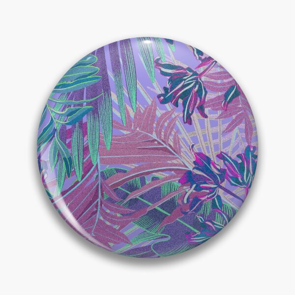 Item preview, Seamless pattern with neon orchids and psychedelic purple tropical foliage designed and sold by ANAKOTO.