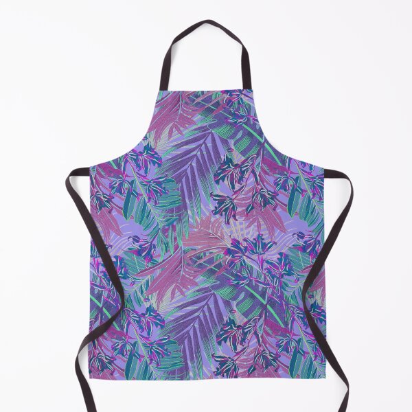 Item preview, Seamless pattern with neon orchids and psychedelic purple tropical foliage designed and sold by ANAKOTO.