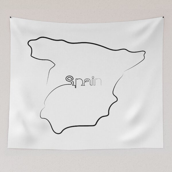 Item preview, Spain Map | One Line Art | One Line Artist | Minimal Art | Map Of Spain designed and sold by One-Line-Artist.