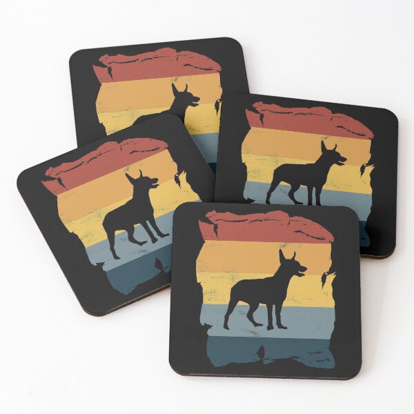 Item preview, Miniature Pinscher Distressed Vintage Retro Silhouette designed and sold by DoggyStyles.