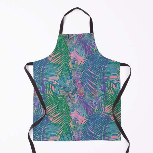 Item preview, Seamless pattern with neon orchids and psychedelic purple tropical foliage designed and sold by ANAKOTO.