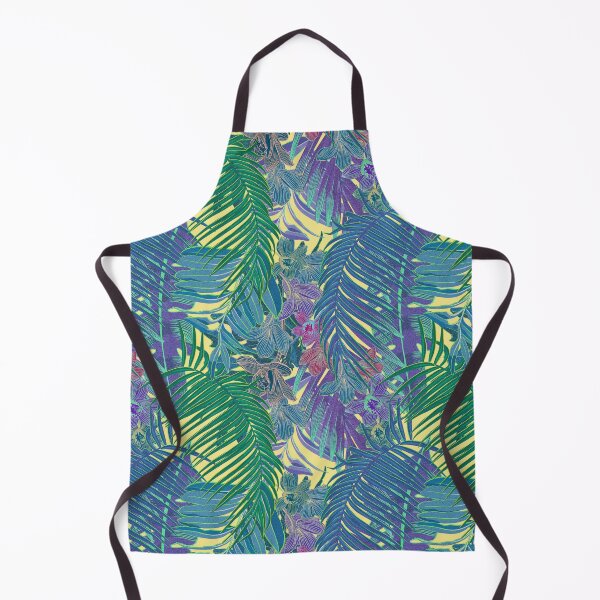 Item preview, Seamless pattern with neon orchids and psychedelic purple tropical foliage designed and sold by ANAKOTO.