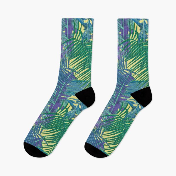 Item preview, Seamless pattern with neon orchids and psychedelic purple tropical foliage designed and sold by ANAKOTO.