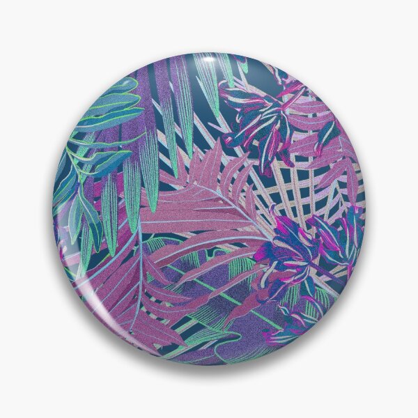 Item preview, Seamless pattern with neon orchids and psychedelic purple tropical foliage designed and sold by ANAKOTO.