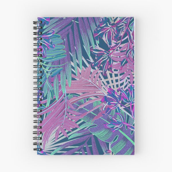 Item preview, Seamless pattern with neon orchids and psychedelic purple tropical foliage designed and sold by ANAKOTO.