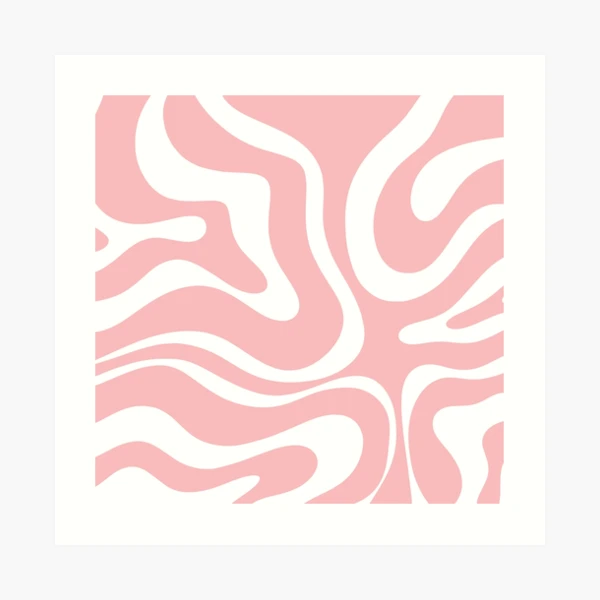 Retro Modern Liquid Swirl Abstract Pattern Square in Blush