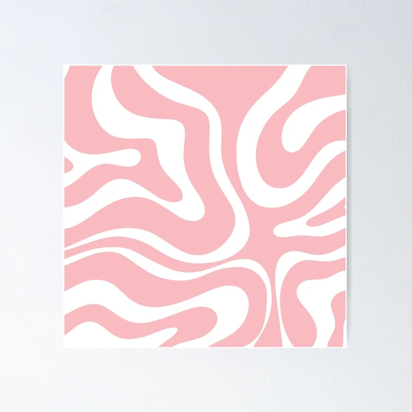 Soft Blush Pink Liquid Swirl Modern Abstract Pattern Water Bottle