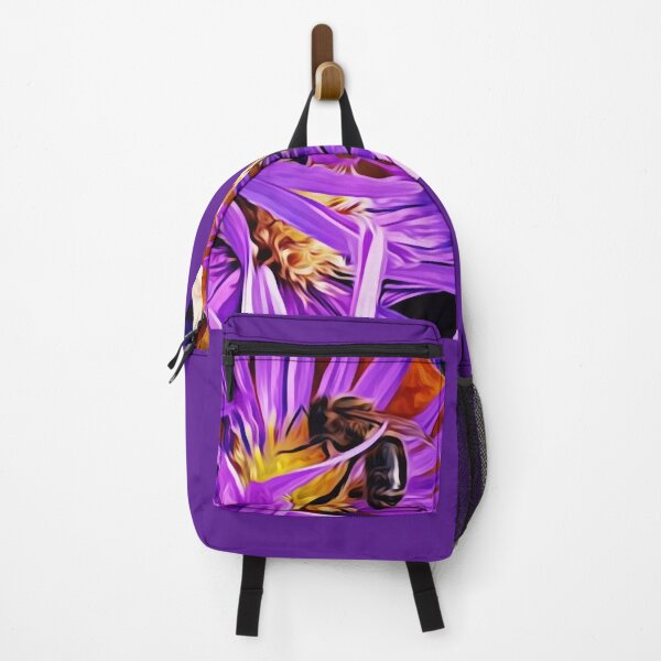 Item preview, Purple flower magic with wasp - nature photo design macro with strong colors designed and sold by kikidu21.