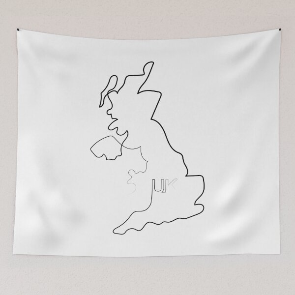 Item preview, UK Map | One Line Art | One Line Artist | Minimal Art | Map Of UK designed and sold by One-Line-Artist.