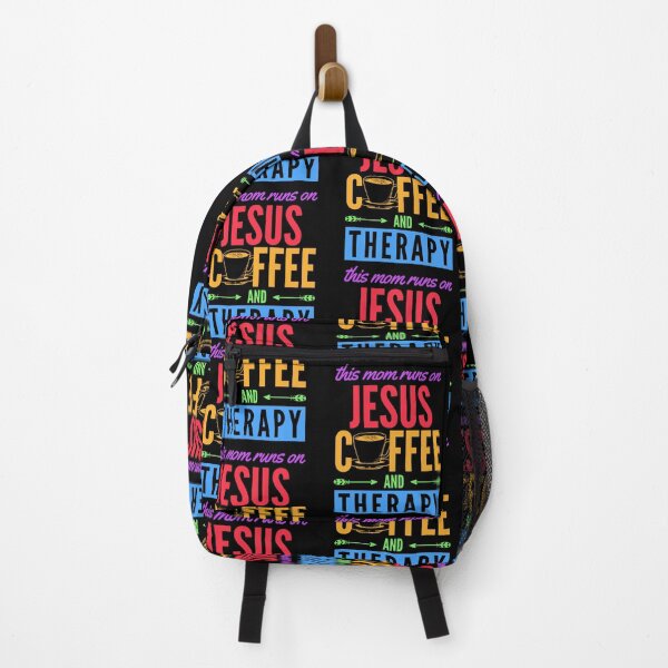 Item preview, This Mom Runs on Jesus Coffee and Therapy Mom Life Mental Health Awareness Typography designed and sold by sinceanna.