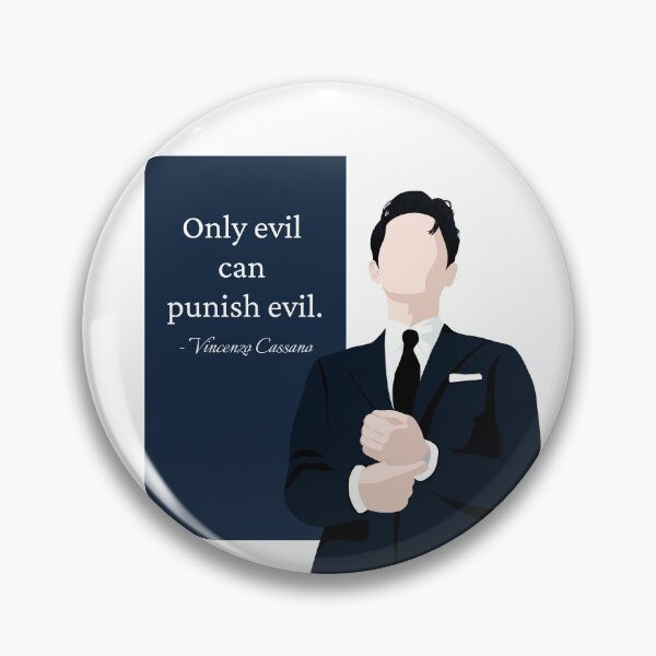 Item preview, Vincenzo Cassano Only Evil Can Punish Evil Cuff Link Point Art designed and sold by WPrintMPalette.