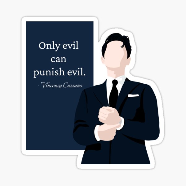 Item preview, Vincenzo Cassano Only Evil Can Punish Evil Cuff Link Point Art designed and sold by WPrintMPalette.