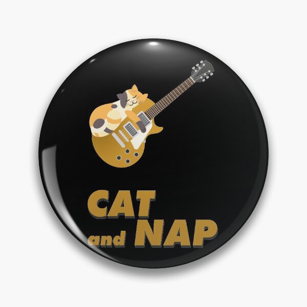 Item preview, Relaxed Cat on Rock Guitar | Calico | Catnap designed and sold by Fluffy-Vectors.