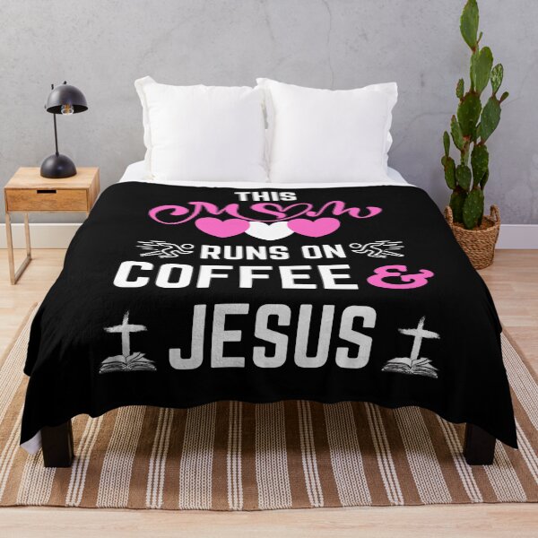Item preview, This Mom Runs on Coffee and Jesus Mom Life Typography  designed and sold by sinceanna.