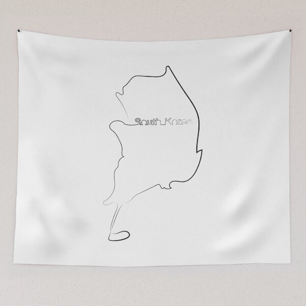 Item preview, South Korea Map | One Line Art | One Line Artist | Minimal Art | Map Of South Korea designed and sold by One-Line-Artist.