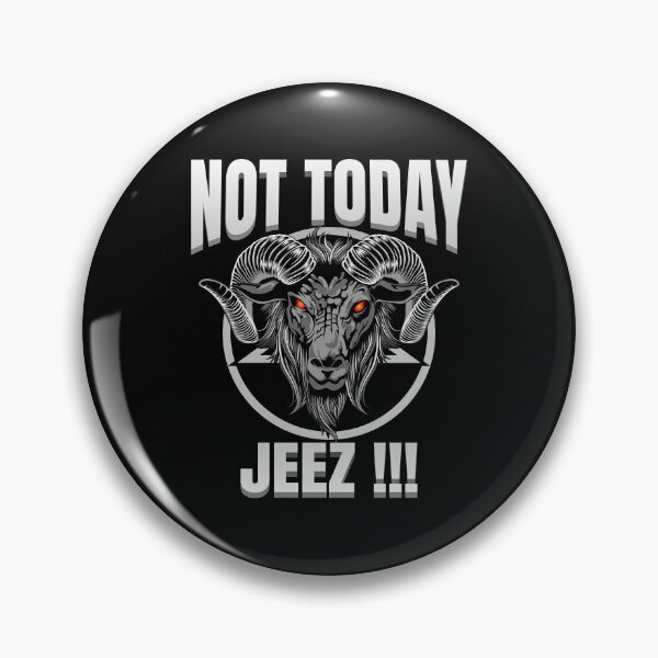 Item preview, Not today Jesus,not today jeez,not bad day,gray tone baphomet illustration designed and sold by Lekrock.