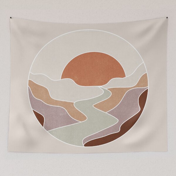 Item preview, Abstract Boho Landscape, Landscape Desert, Mountains, Boho Art designed and sold by LillyCo.