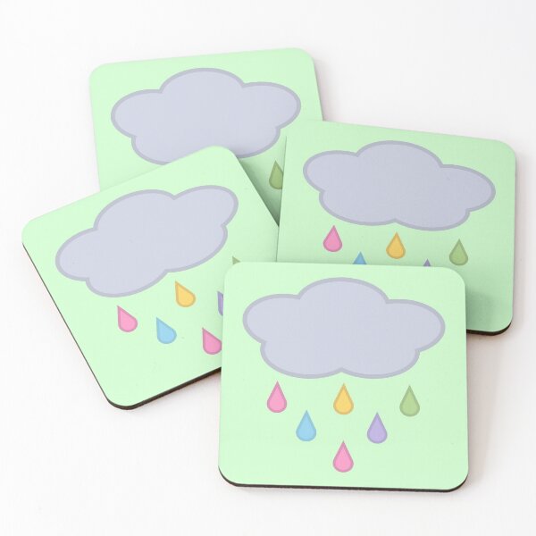 Item preview, Raining Rainbow Raindrop Rain Cloud in Green  designed and sold by Kelly Leung.