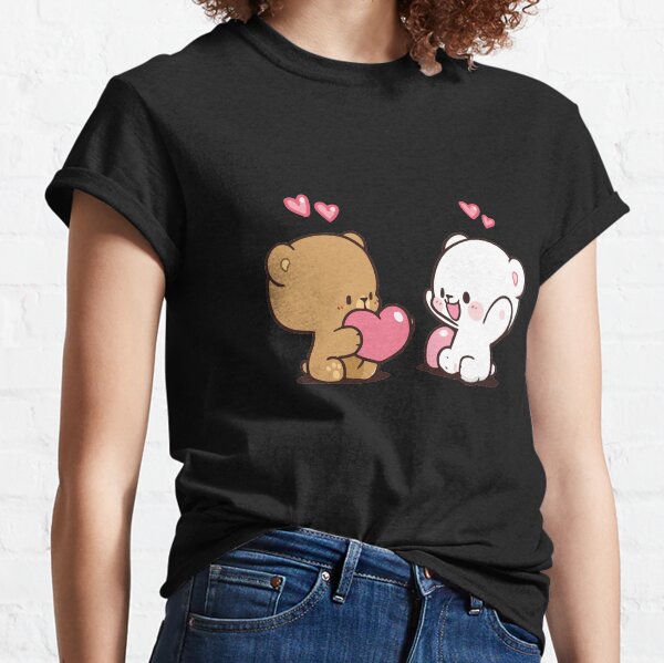 ours de lait mignons, couple drôle de bande dessinée T-shirt classique