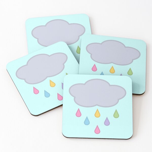 Item preview, Raining Rainbow Raindrop Rain Cloud in Blue designed and sold by Kelly Leung.