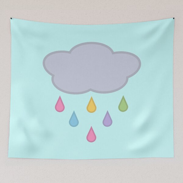 Item preview, Raining Rainbow Raindrop Rain Cloud in Blue designed and sold by Kelly Leung.