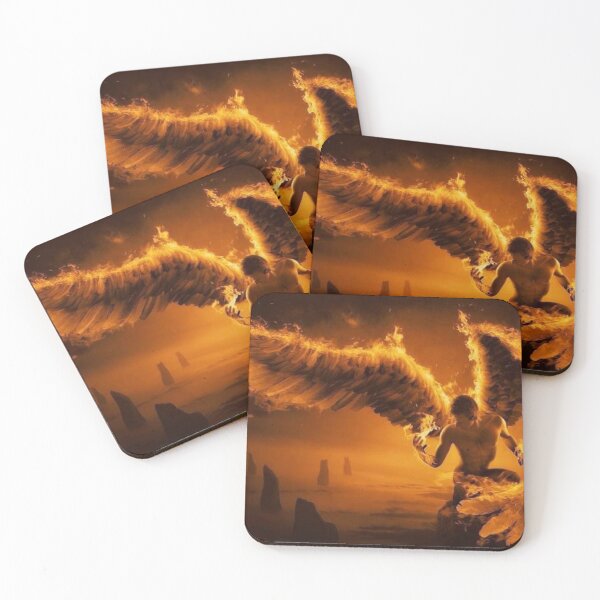 Item preview, Angel with fire in a mysterious warm landscape designed and sold by Pantelis-design.