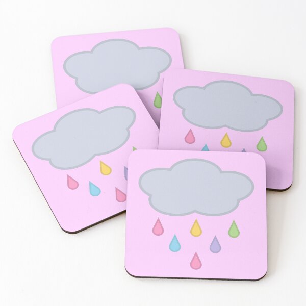 Item preview, Raining Rainbow Raindrop Rain Cloud in Pink designed and sold by Kelly Leung.