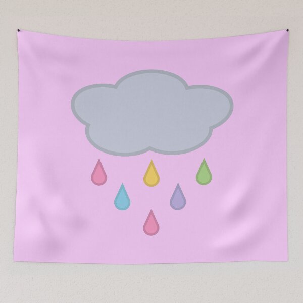 Item preview, Raining Rainbow Raindrop Rain Cloud in Pink designed and sold by Kelly Leung.