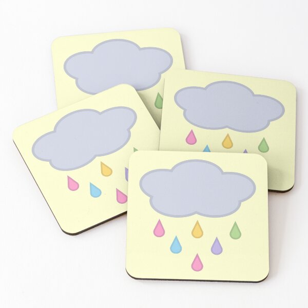 Item preview, Raining Rainbow Raindrop Rain Cloud in Yellow designed and sold by Kelly Leung.