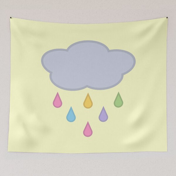 Item preview, Raining Rainbow Raindrop Rain Cloud in Yellow designed and sold by Kelly Leung.