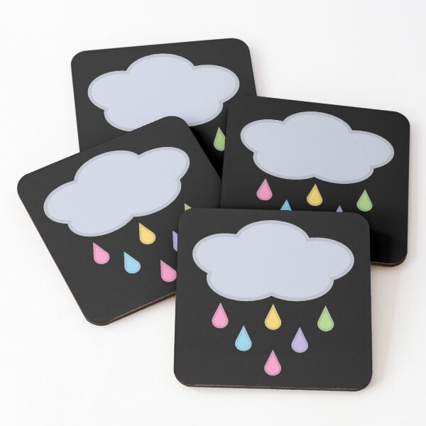 Item preview, Raining Rainbow Raindrop Rain Cloud in Black designed and sold by Kelly Leung.