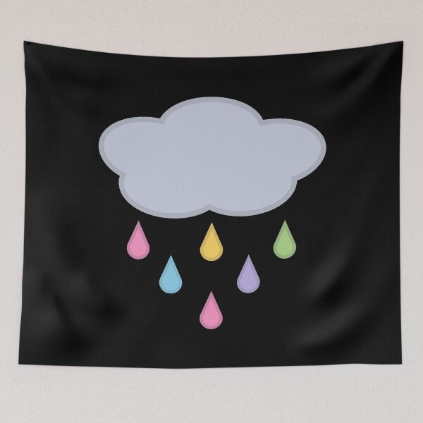 Item preview, Raining Rainbow Raindrop Rain Cloud in Black designed and sold by Kelly Leung.